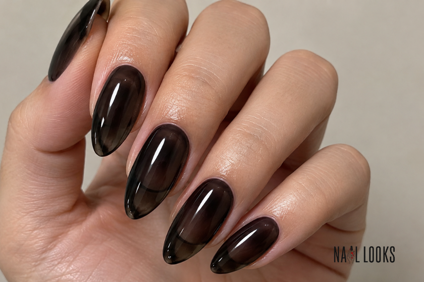 black jelly nail design