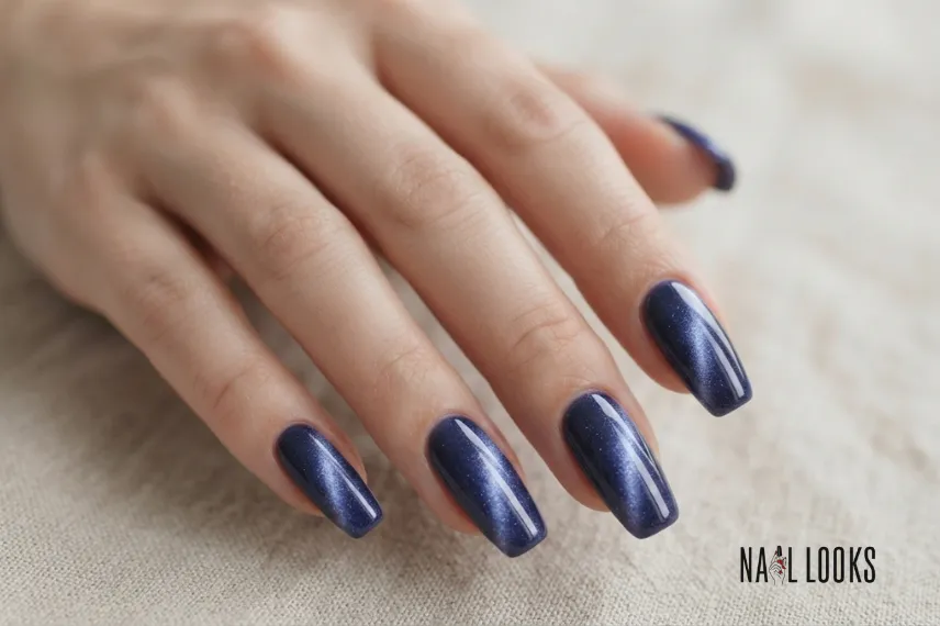 Blueberry Cat Eye Nails