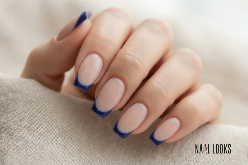 Blueberry French Tip Nails