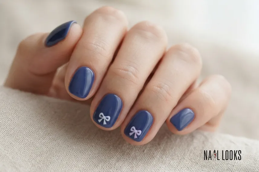 Blueberry Nails with Bows