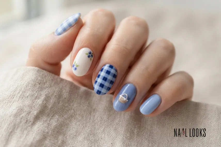 Blueberry Picnic Nail Designs