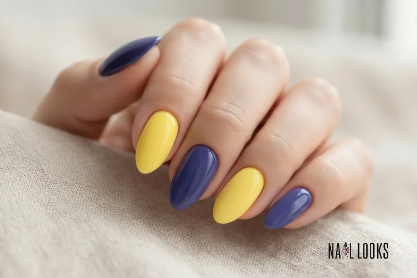Blueberry and Lemon Nails