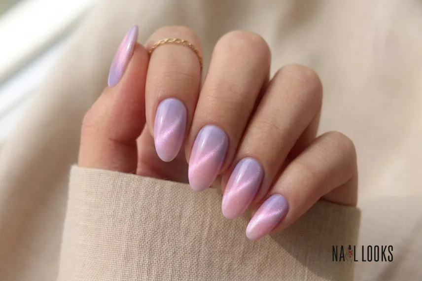 Cat Eye French Tip Spring Nails