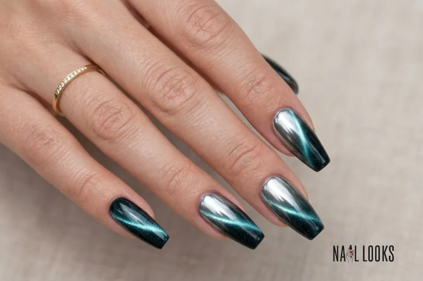 Chrome Cat Eye Nails