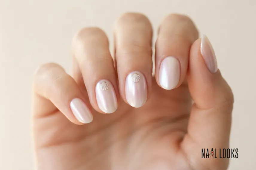 Chrome Seashell Nails