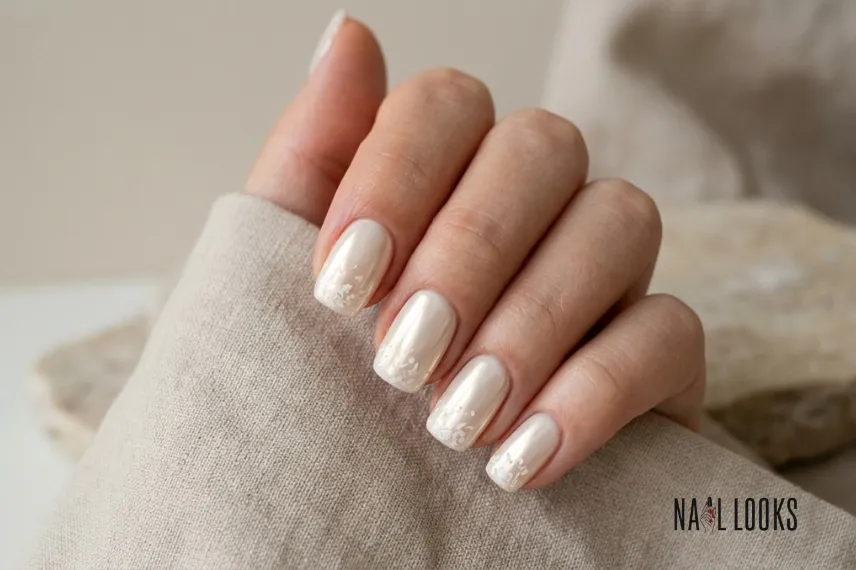 Coconut Chrome Nails