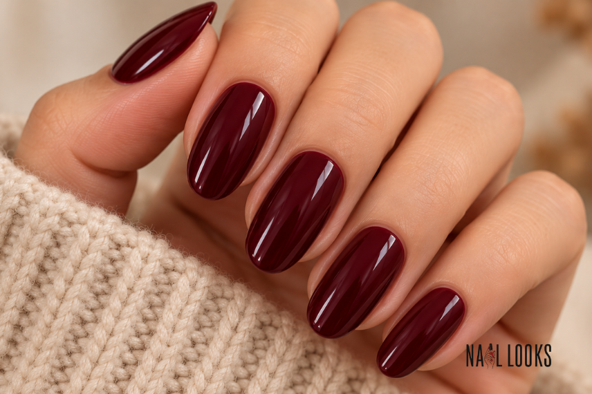  Deep Burgundy Nails