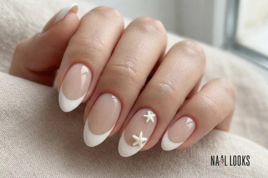 French Tip with a Tiny Starfish