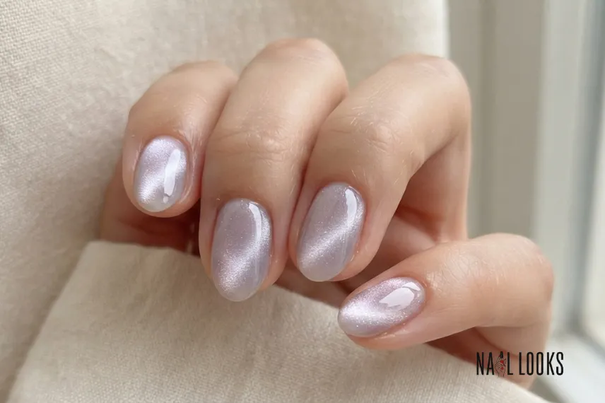 Glazed Cat Eye Spring Nails