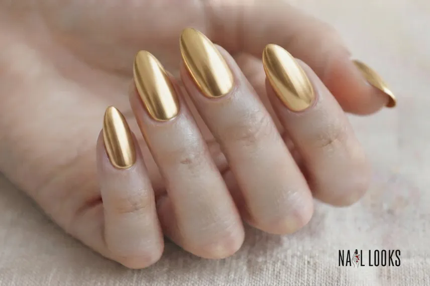 Gold Chrome Summer Nails