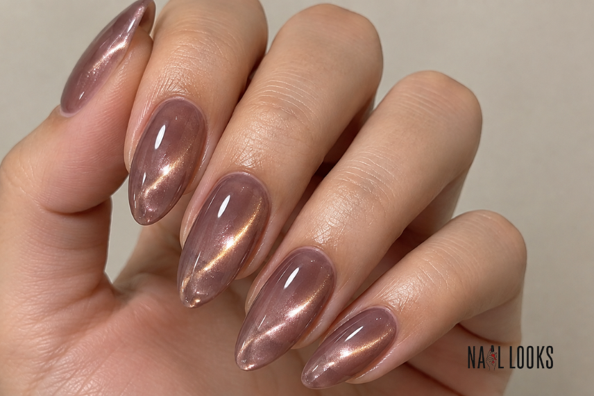 shimmer cat eye jelly nail design