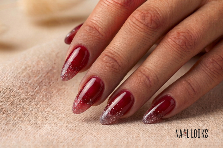 glitter jelly nail design