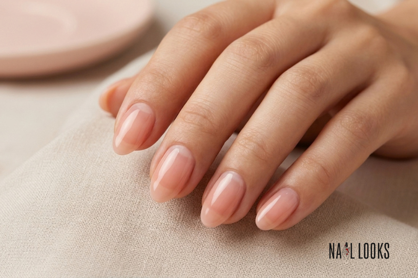 glossy Korean jelly nail design