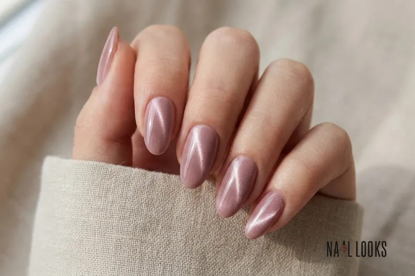 Lavender Cat Eye Nails