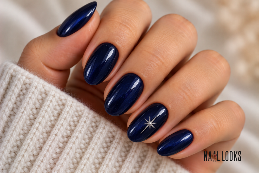 midnight blue nail design