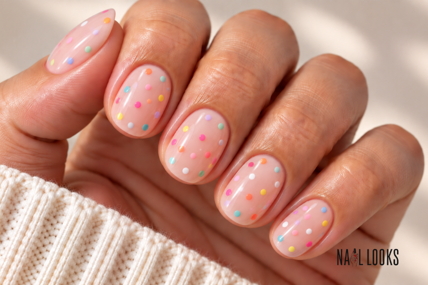 minimalist summer dot nails