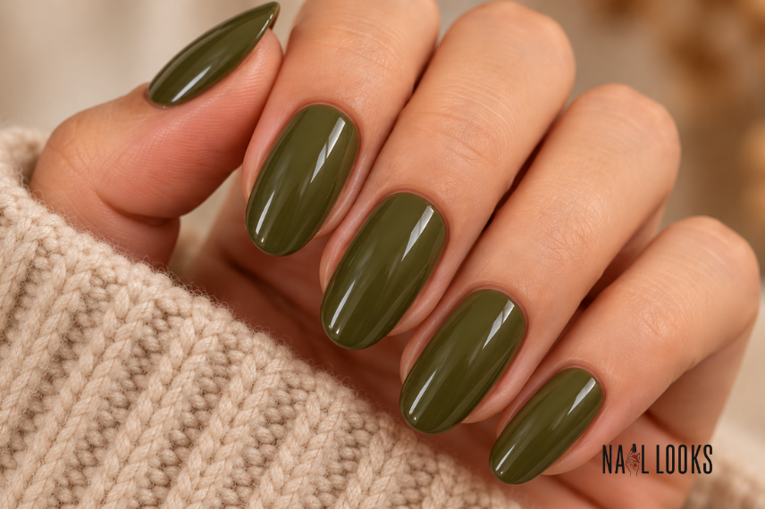 Olive Green Nails