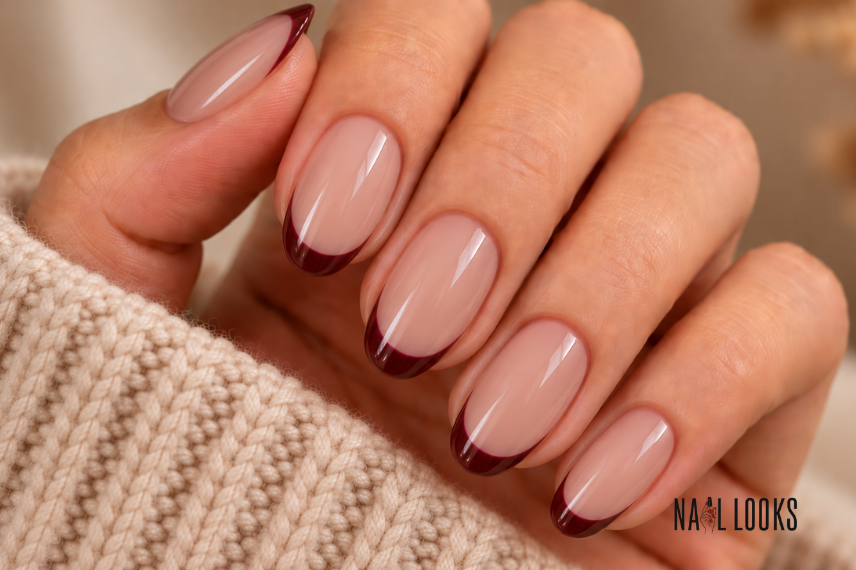 Oxblood French Tips