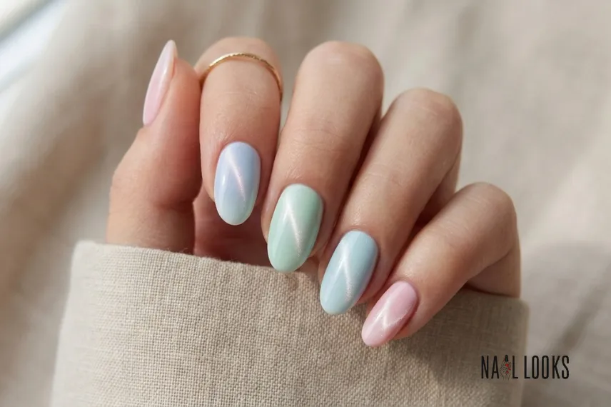 Pastel Cat Eye Nails for Spring