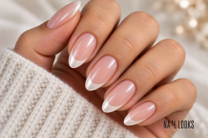 pearl French manicure nails