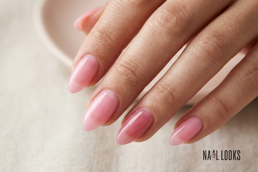 bubblegum pink jelly nail design