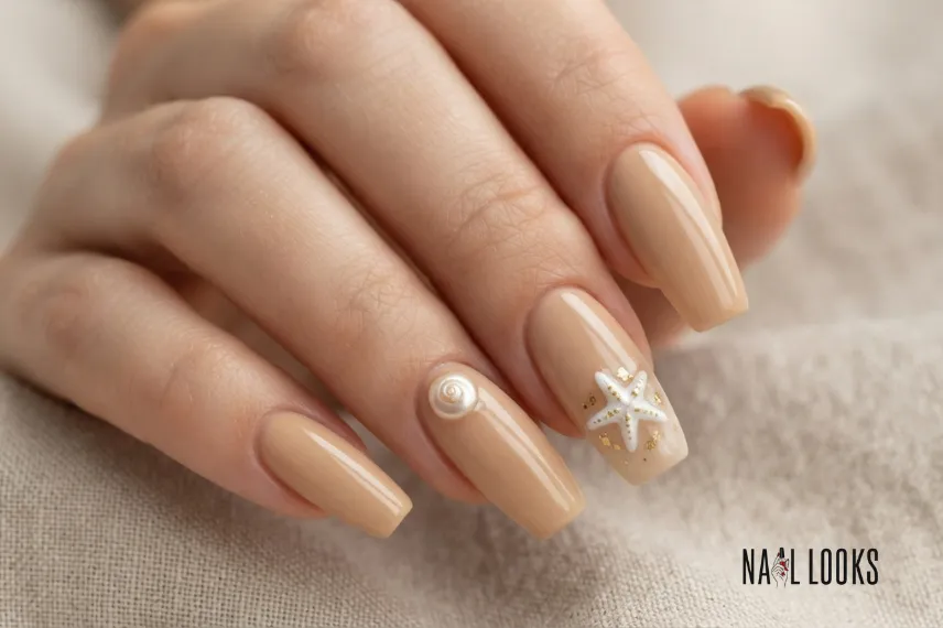 Sandy Beige with Shell and Starfish Mix