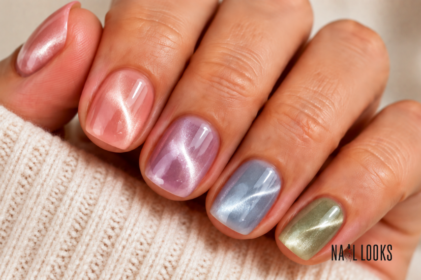 Short Cat-Eye Nails