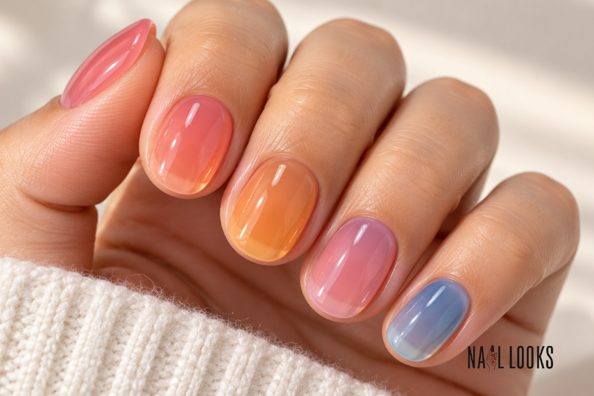 short jelly nail design