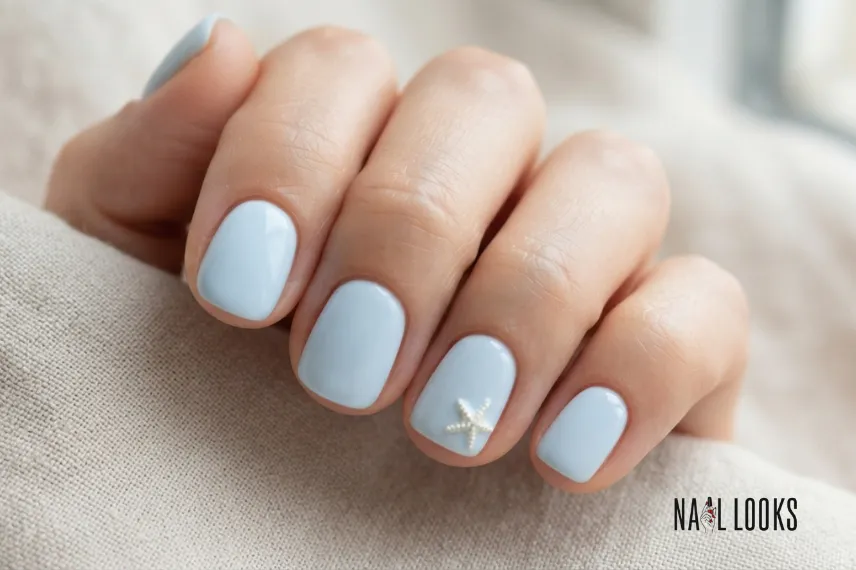 Short Nail Starfish Dot Art