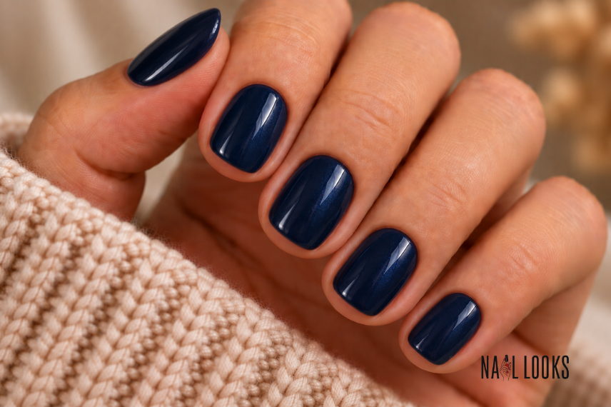Short Navy Nails