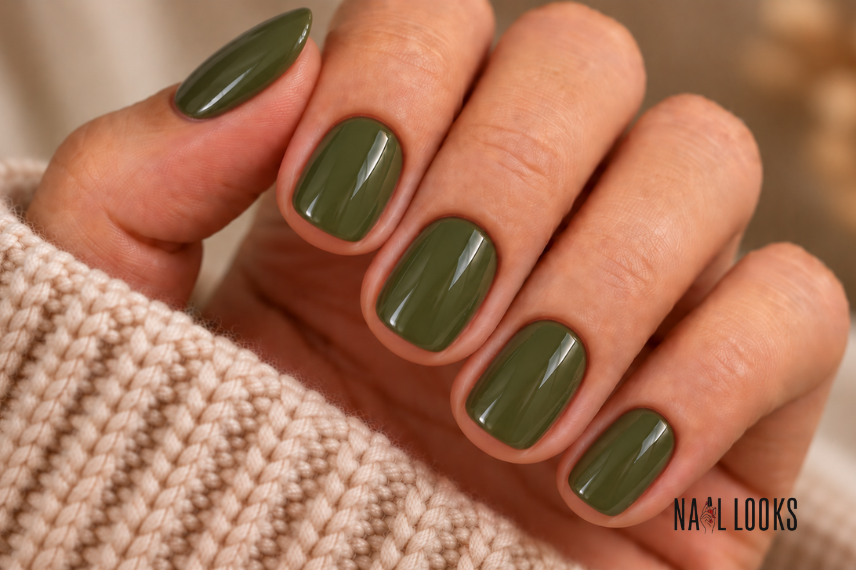 Short Olive Nails