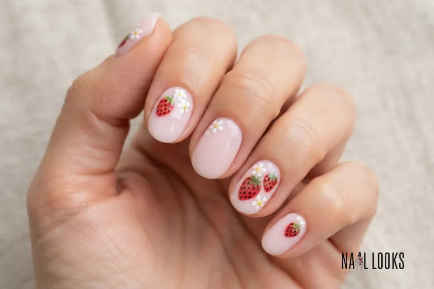 Strawberry Nails For Spring