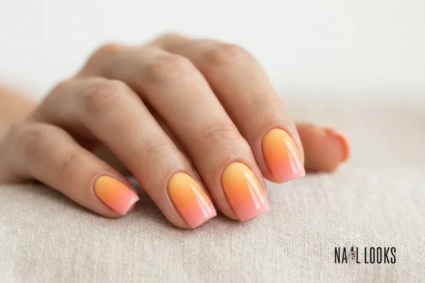 Sunset Nails for Short Square Nails