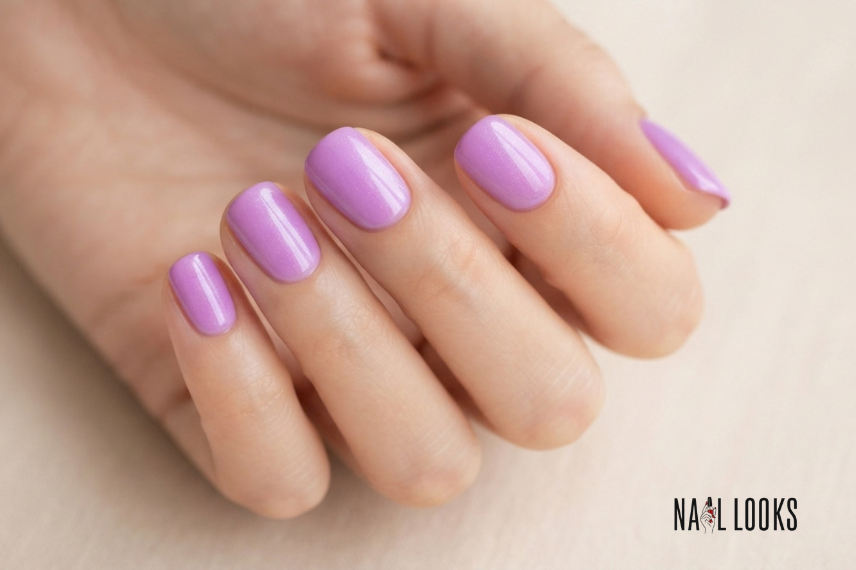 glossy ube purple summer nails