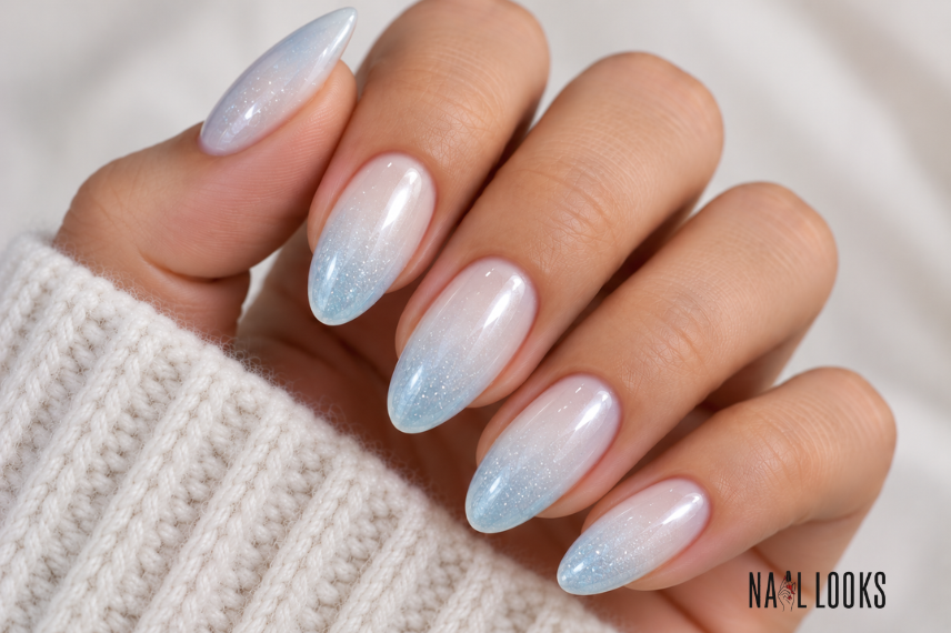 winter wonderland ombre nails