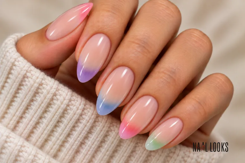 aura French tip nails