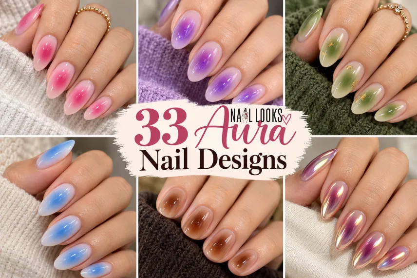 aura nail designs for short and long nails