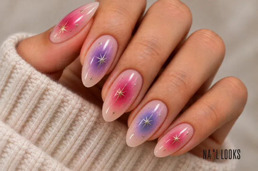 aura nails with stars