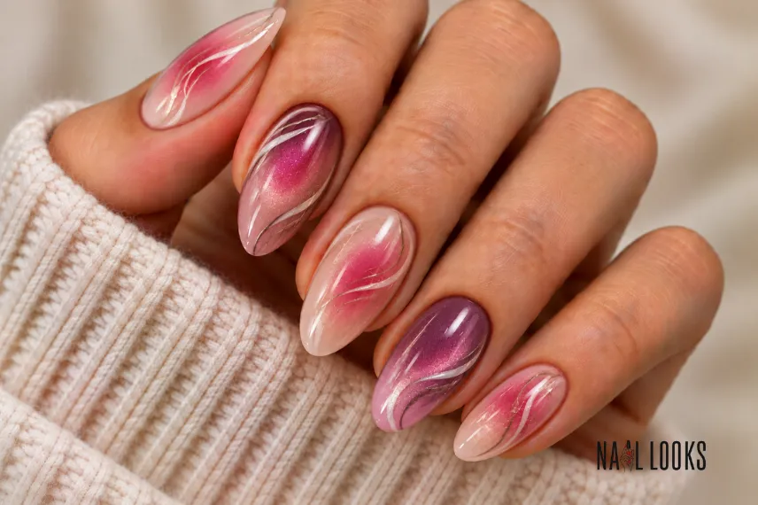 aura nails with swirls