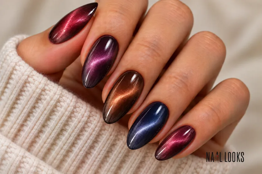 cat-eye aura nails