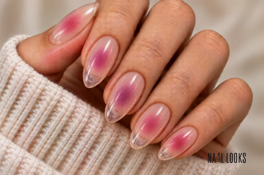 aura nails on a clear base