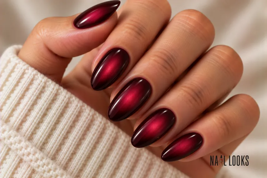black cherry aura nails
