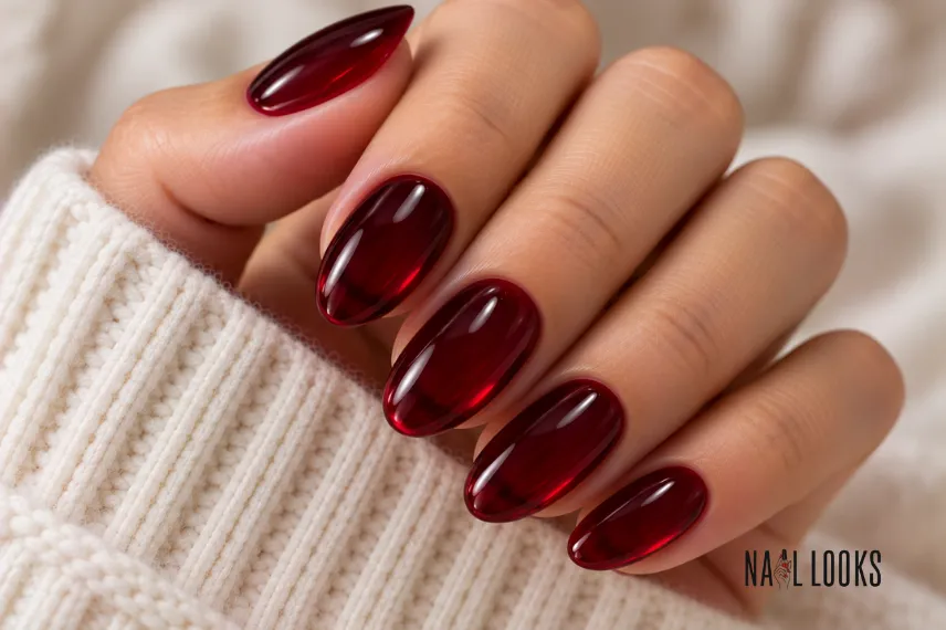 black cherry jelly nail design