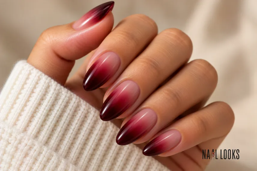 black cherry ombre nails