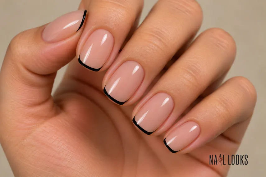 black micro French tips