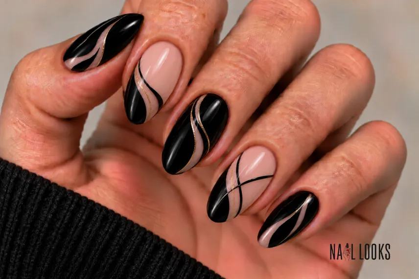 black negative space lines