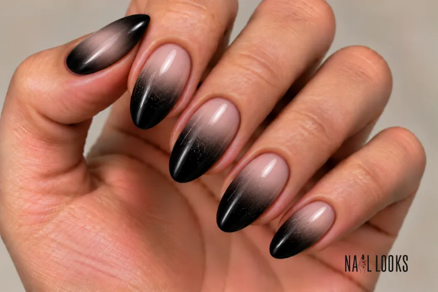 black ombre nails