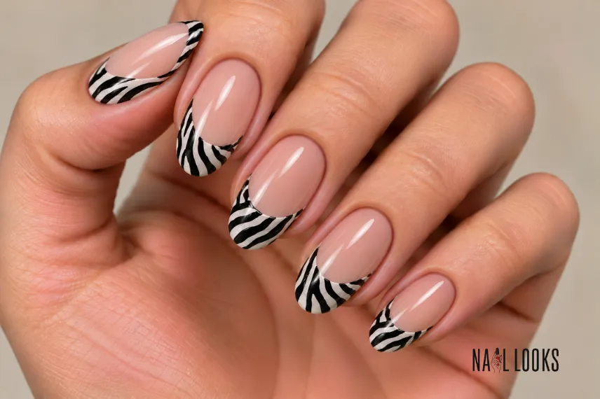 black zebra print tips