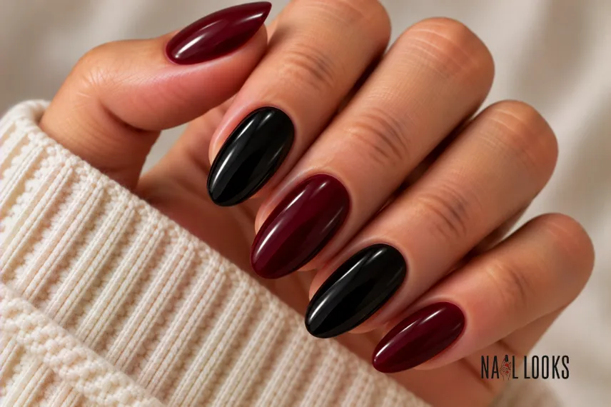 black and black cherry nail design