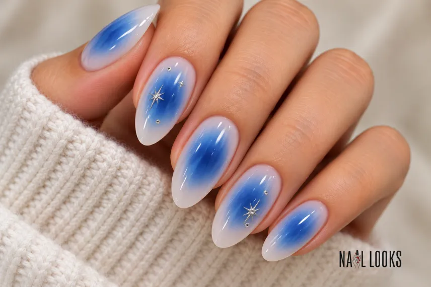 blue aura nails
